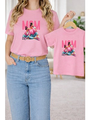Vodexa Tişört Anne Kız Çocuk Kombin Oversize – Anne & Çocuk Twin Baskılı T-Shirt