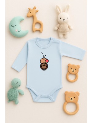 Vodexa Bebek Zıbın Çıtçıtlı Body %100 Pamuk Hamham Böcek Baskılı