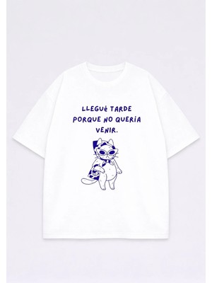 Vodexa T-Shirt Oversize Unısex %100 Pamuklu Rahat Kalıp Baskılı Tişört