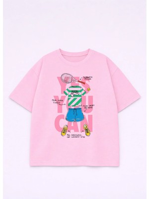 Vodexa T-Shirt Oversize Unısex %100 Pamuklu Rahat Kalıp Baskılı Tişört