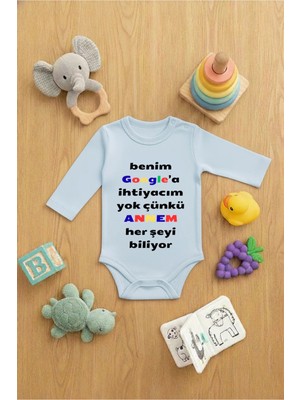 Vodexa Bebek Zıbın Çıtçıtlı Body %100 Pamuk Google Ihtiyaç Yok Baskılı