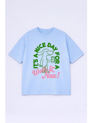 Vodexa T-Shirt Oversize Unısex %100 Pamuklu Rahat Kalıp Baskılı Tişört