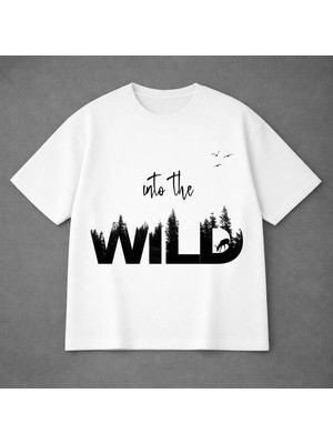 Vodexa Ünisex Oversize T-Shirt Wild Baskılı %100 Pamuk Tişört Rahat Kalıp