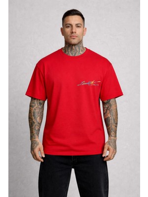 Vodexa Erkek Ünisex Oversize T-Shirt Lımıted Edıtıonn Baskılı %100 Pamuk Tişört Rahat Kalıp