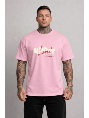 Vodexa Ünisex Oversize T-Shirt Upper Level Baskılı %100 Pamuk Tişört Rahat Kalıp