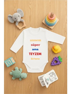 Vodexa Bebek Zıbın Çıtçıtlı Body %100 Pamuk Teyzem Süper Baskılı