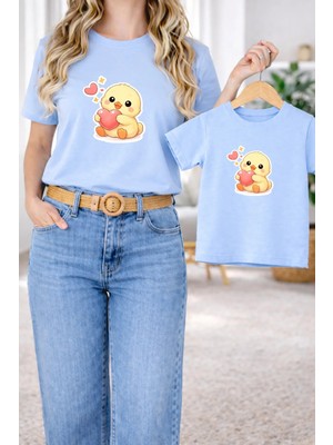Vodexa Tişört Anne Kız Çocuk Kombin Oversize – Anne & Çocuk Twin Baskılı T-Shirt