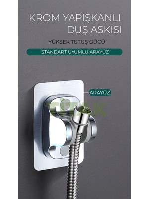 Titak Krom Yapışkanlı Duş Askısı
