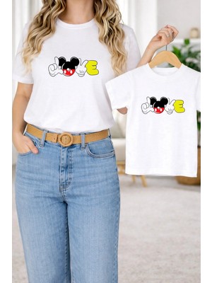 Vodexa Tişört Anne Kız Çocuk Kombin Oversize – Anne & Çocuk Twin Baskılı T-Shirt