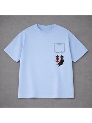 Vodexa Erkek Oversize T-Shirt Cepteki Batman Baskılı %100 Pamuk Tişört Rahat Kalıp
