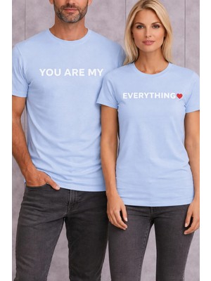 Vodexa Ünisex Oversize T-Shirt Herşeyimsin Baskılı %100 Pamuk Tişört Rahat Kalıp (Tekli Satılmaktadır)