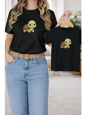 Vodexa Tişört Anne Kız Çocuk Kombin Oversize – Anne & Çocuk Twin Baskılı T-Shirt