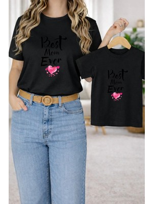 Vodexa Tişört Anne Kız Çocuk Kombin Oversize – Anne & Çocuk Twin Baskılı T-Shirt