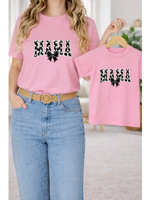 Vodexa Tişört Anne Kız Çocuk Kombin Oversize – Anne & Çocuk Twin Baskılı T-Shirt