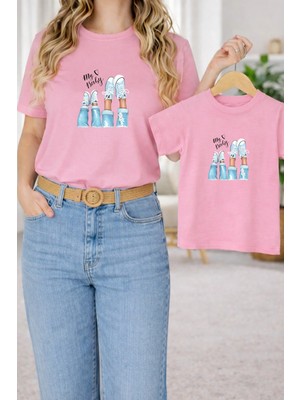 Vodexa Anne Kız Çocuk Kombin Oversize Tişört – Anne & Çocuk Twin T-Shirt My Baby Baskılı