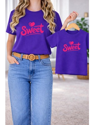Vodexa Tişört Anne Kız Çocuk Kombin Oversize – Anne & Çocuk Twin Baskılı T-Shirt