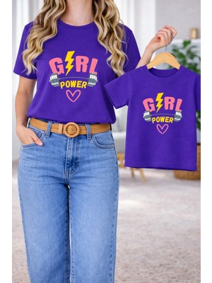 Vodexa Tişört Anne Kız Çocuk Kombin Oversize – Anne & Çocuk Twin Baskılı T-Shirt
