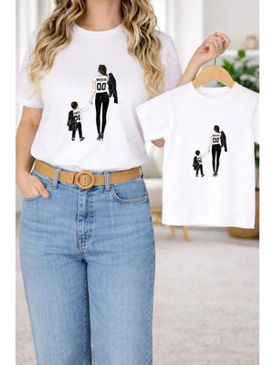 Vodexa Anne Kız Çocuk Kombin Oversize Tişört – Anne & Çocuk Twin T-Shirt Badboy Baskılı