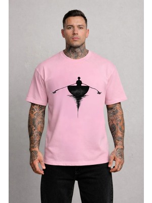 Vodexa Erkek Oversize T-Shirt Tekne Baskılı %100 Pamuk Tişört Rahat Kalıp