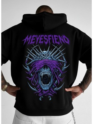 Vodexa Kapüşonlu Sweatshirt Meyesfiend Baskılı Erkek Oversize %100 Pamuklu Hoodie