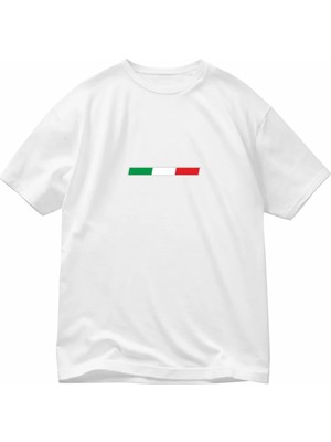 Vodexa Ünisex Oversize T-Shirt Italy Baskılı %100 Pamuk Tişört Rahat Kalıp