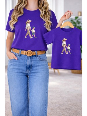 Vodexa Tişört Anne Erkek Çocuk Kombin Oversize – Anne & Çocuk Twin Baskılı T-Shirt