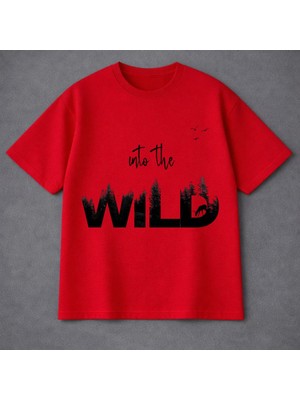 Vodexa Ünisex Oversize T-Shirt Wild Baskılı %100 Pamuk Tişört Rahat Kalıp