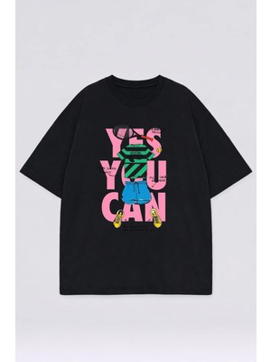 Vodexa T-Shirt Oversize Unısex %100 Pamuklu Rahat Kalıp Baskılı Tişört