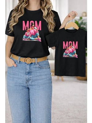 Vodexa Tişört Anne Kız Çocuk Kombin Oversize – Anne & Çocuk Twin Baskılı T-Shirt