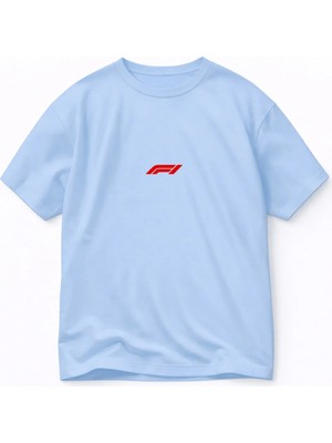 Vodexa Erkek T-Shirt F1 Baskılı %100 Pamuk Tişört Rahat Kalıp