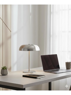 Modern Dokunmatik Ayarlı LED Masa Lambası | Şarj Edilebilir & Taşınabilir | Gold, Gümüş, Krem Seçenekleri (Gümüş)