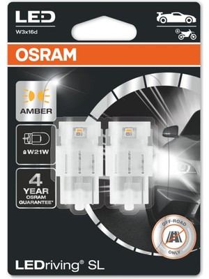 Osram T20 Tek Devreli LED Ampul Sarı 12V 7505DYP (1 Takım-2 Adet)