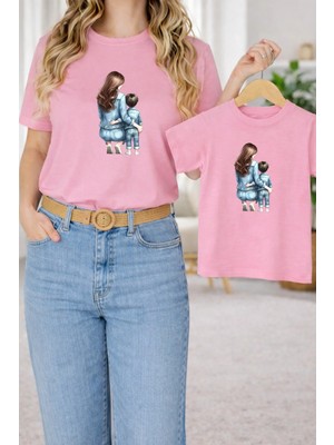 Vodexa Tişört Anne Erkek Çocuk Kombin Oversize – Anne & Çocuk Twin Baskılı T-Shirt