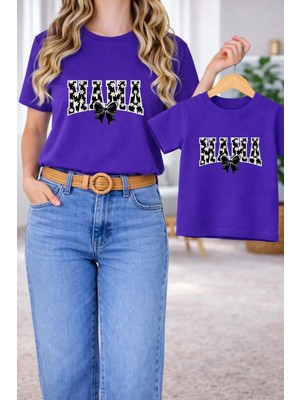 Vodexa Tişört Anne Kız Çocuk Kombin Oversize – Anne & Çocuk Twin Baskılı T-Shirt