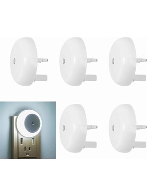 Aputue Duvara Monte LED Gece Lambası, Alacakaranlık Sensörlü, 0.5W Duvar Fişli Gece Lambası, Koridor, Merdiven, Mutfak, Banyo Için, 6'lı Paket Yuvarlak Tasarım