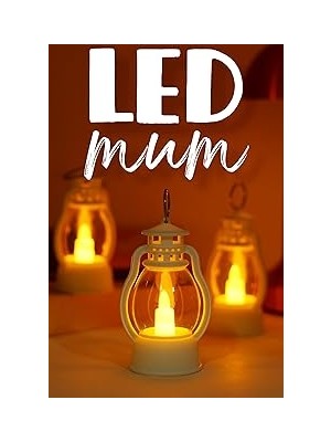 3 Adet LED Mum Mini Kamp Tipi Pil Dahil Dumansız Alev Ledli Yapay Dekoratif Mum Işığı Beyaz PT430