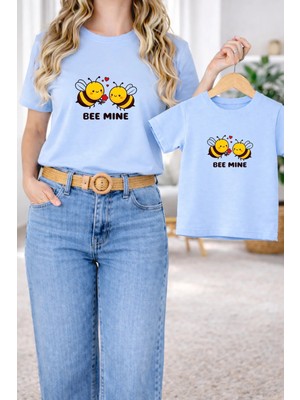Vodexa Tişört Anne Kız Çocuk Kombin Oversize – Anne & Çocuk Twin Baskılı T-Shirt