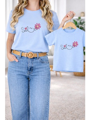 Vodexa Tişört Anne Kız Çocuk Kombin Oversize – Anne & Çocuk Twin Baskılı T-Shirt