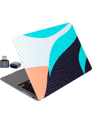 Mcstorey MacBook Air 13.6 Inç Desenli Kılıf A2681 A3113 A3240 A3449 M2 M3 M4 M5 Uyumlu Ince Sert Kapak Hard Case Turkuaz