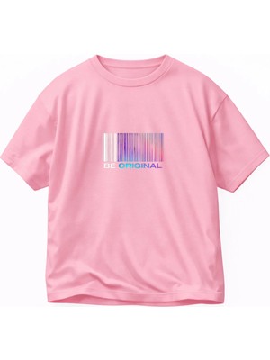 Vodexa Oversize T-Shirt Be Original Baskılı %100 Pamuk Tişört Rahat Kalıp