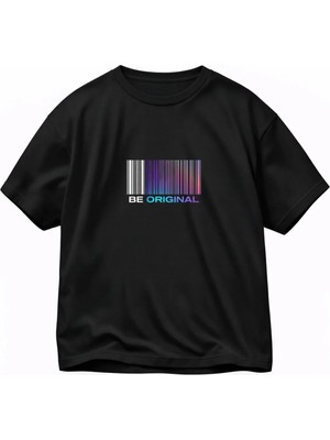Vodexa Oversize T-Shirt Be Original Baskılı %100 Pamuk Tişört Rahat Kalıp