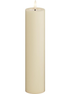 Deluxe Homeart Iç Mekan Alevsiz LED Mum - Krem - Gerçek Alevli ™ Teknoloji - Pille Çalışan Mum (5 x 20 Cm)