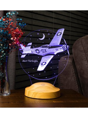 Uçak Hediyesi, Isimli Uçak Figürlü Hediye, Isimli Pilot Hediyesi, Uçak Tasarımlı Pilot Hediyesi, Kişiye Özel LED Lamba