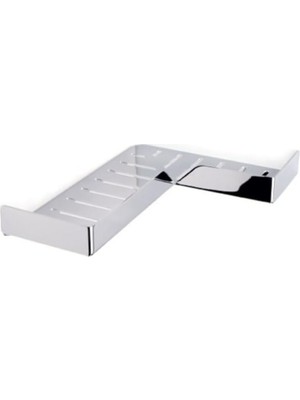 System Banyo Krom Duş Rafı Krom Renk 68X280X280 mm Beyaz Tek Ebat BA3006 043 Cr
