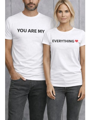 Vodexa Ünisex Oversize T-Shirt Herşeyimsin Baskılı %100 Pamuk Tişört Rahat Kalıp (Tekli Satılmaktadır)