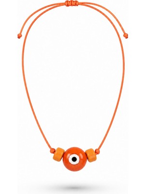 Serelya Handmade Bohem Turuncu Nazar Kolye