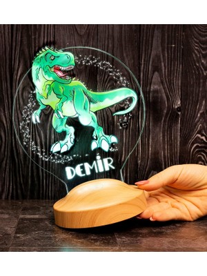 Çocuk Hediyesi Dinozor 3D LED Lamba T-Rex Tasarımlı Çocuk Odası Gece Lambası