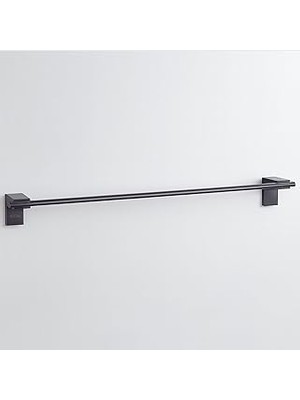Siyah Metal Uzun Havluluk 49 cm Duvara Monte Vidalı Lüks Banyo Asma Askı Çubuk Tasarım