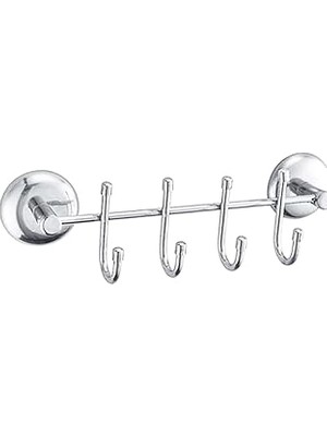 Feyzayapı Metal 4'lü Banyo Lavabo Vidalı Askılık Sağlam Aparat Krom Askılık Elbise Havlu Asma Askı