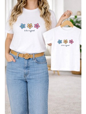 Vodexa Tişört Anne Kız Çocuk Kombin Oversize – Anne & Çocuk Twin Baskılı T-Shirt